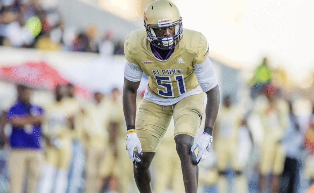 Meet Santonial Rice Jr, a standout DE/OLB from Albany State University aiming for the 2026 NFL Draft with unmatched versatility.